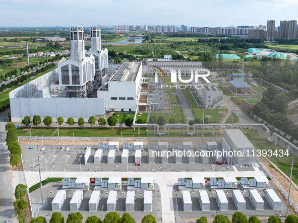 A photo is showing the GCL Jiangning 50 MW /100 MWH energy storage plant in Nanjing, China, on July 8, 2024. 