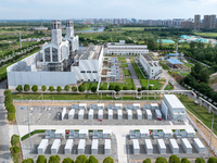 A photo is showing the GCL Jiangning 50 MW /100 MWH energy storage plant in Nanjing, China, on July 8, 2024. (