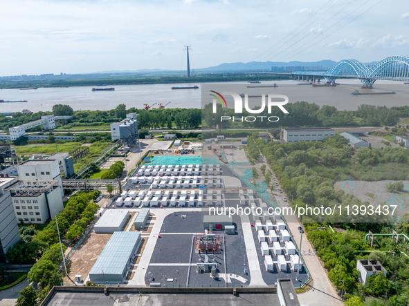 A photo is showing the GCL Jiangning 50 MW /100 MWH energy storage plant in Nanjing, China, on July 8, 2024. 