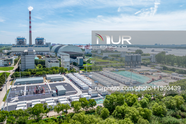 A photo is showing the GCL Jiangning 50 MW /100 MWH energy storage plant in Nanjing, China, on July 8, 2024. 