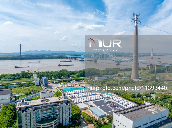 A photo is showing the GCL Jiangning 50 MW /100 MWH energy storage plant in Nanjing, China, on July 8, 2024. 