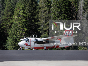 Cal Fire planes are using Grass Valley Air Attack Base at the Nevada County Airport, while supporting firefighting efforts on the Royal Fire...