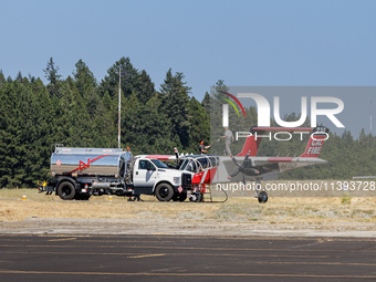 Cal Fire planes are using Grass Valley Air Attack Base at the Nevada County Airport while supporting firefighting efforts on the Royal Fire...