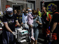 Doctors and parents are awaiting the evacuation of a seriously ill child connected to medical equipment from Ohmatdyt Children's Hospital th...