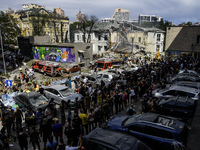 Rescuers and volunteers are working at Ohmatdyt Children's Hospital that was strongly damaged during a Russian missile strike in Kyiv, Ukrai...