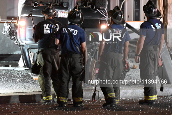 A vehicle is striking Cove, a multi-story office building in Washington, D.C., United States, on July 9, 2024. At approximately 2:07 a.m., T...