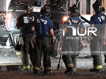 A vehicle is striking Cove, a multi-story office building in Washington, D.C., United States, on July 9, 2024. At approximately 2:07 a.m., T...