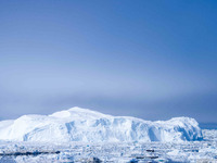 The Ilulissat Icefjord, also known as Sermeq Kujalleq, is draining approximately 7% of Greenland's ice sheet in Ilulissat, Greenland, on Jun...