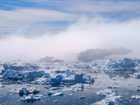 The Ilulissat Icefjord, also known as Sermeq Kujalleq, is draining approximately 7% of Greenland's ice sheet in Ilulissat, Greenland, on Jun...