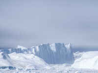 The Ilulissat Icefjord, also known as Sermeq Kujalleq, is draining approximately 7% of Greenland's ice sheet in Ilulissat, Greenland, on Jun...