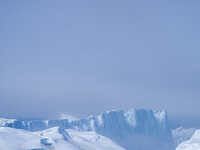 The Ilulissat Icefjord, also known as Sermeq Kujalleq, is draining approximately 7% of Greenland's ice sheet in Ilulissat, Greenland, on Jun...