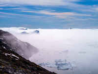 The Ilulissat Icefjord, also known as Sermeq Kujalleq, is draining approximately 7% of Greenland's ice sheet in Ilulissat, Greenland, on Jun...