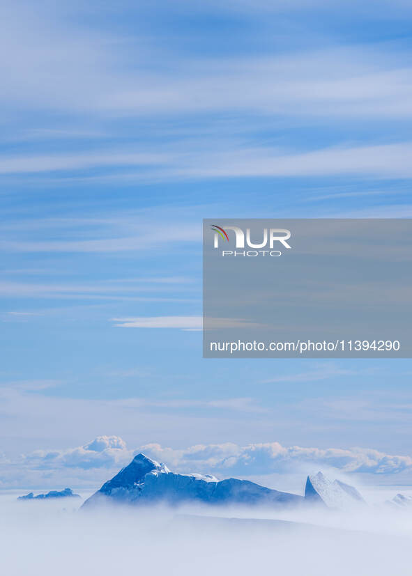 The Ilulissat Icefjord, also known as Sermeq Kujalleq, is draining approximately 7% of Greenland's ice sheet in Ilulissat, Greenland, on Jun...