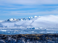 The Ilulissat Icefjord, also known as Sermeq Kujalleq, is draining approximately 7% of Greenland's ice sheet in Ilulissat, Greenland, on Jun...