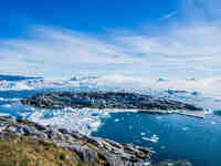 The Ilulissat Icefjord, also known as Sermeq Kujalleq, is draining approximately 7% of Greenland's ice sheet in Ilulissat, Greenland, on Jun...