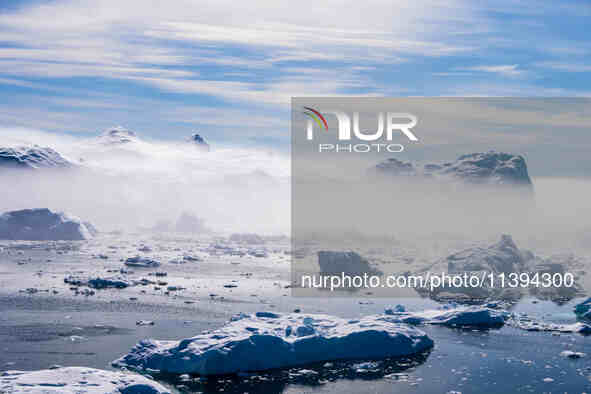 The Ilulissat Icefjord, also known as Sermeq Kujalleq, is draining approximately 7% of Greenland's ice sheet in Ilulissat, Greenland, on Jun...