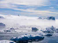 The Ilulissat Icefjord, also known as Sermeq Kujalleq, is draining approximately 7% of Greenland's ice sheet in Ilulissat, Greenland, on Jun...