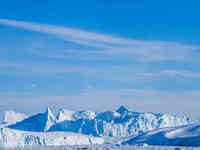 The Ilulissat Icefjord, also known as Sermeq Kujalleq, is draining approximately 7% of Greenland's ice sheet in Ilulissat, Greenland, on Jun...