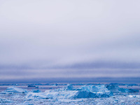 The Ilulissat Icefjord, also known as Sermeq Kujalleq, is draining approximately 7% of Greenland's ice sheet in Ilulissat, Greenland, on Jun...