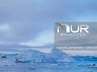 The Ilulissat Icefjord, also known as Sermeq Kujalleq, is draining approximately 7% of Greenland's ice sheet in Ilulissat, Greenland, on Jun...