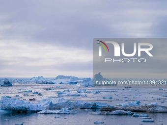 The Ilulissat Icefjord, also known as Sermeq Kujalleq, is draining approximately 7% of Greenland's ice sheet in Ilulissat, Greenland, on Jun...