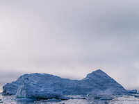 The Ilulissat Icefjord, also known as Sermeq Kujalleq, is draining approximately 7% of Greenland's ice sheet in Ilulissat, Greenland, on Jun...