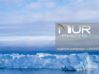 The Ilulissat Icefjord, also known as Sermeq Kujalleq, is draining approximately 7% of Greenland's ice sheet in Ilulissat, Greenland, on Jun...