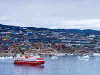 The Ilulissat Icefjord, also known as Sermeq Kujalleq, is draining approximately 7% of Greenland's ice sheet in Ilulissat, Greenland, on Jun...