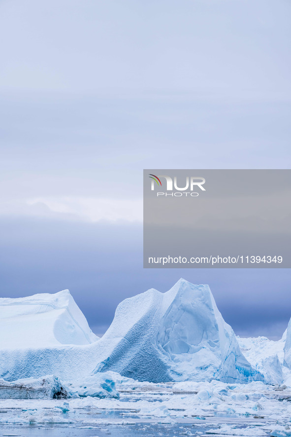 The Ilulissat Icefjord, also known as Sermeq Kujalleq, is draining approximately 7% of Greenland's ice sheet in Ilulissat, Greenland, on Jun...