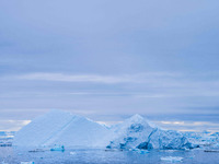 The Ilulissat Icefjord, also known as Sermeq Kujalleq, is draining approximately 7% of Greenland's ice sheet in Ilulissat, Greenland, on Jun...