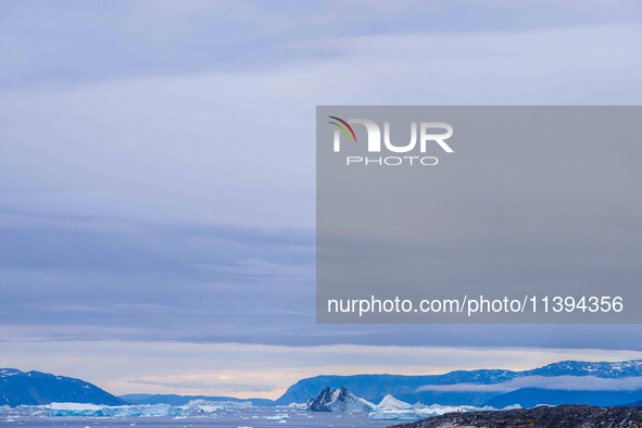 The Ilulissat Icefjord, also known as Sermeq Kujalleq, is draining approximately 7% of Greenland's ice sheet in Ilulissat, Greenland, on Jun...