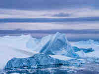 The Ilulissat Icefjord, also known as Sermeq Kujalleq, is draining approximately 7% of Greenland's ice sheet in Ilulissat, Greenland, on Jun...