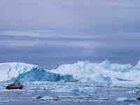 The Ilulissat Icefjord, also known as Sermeq Kujalleq, is draining approximately 7% of Greenland's ice sheet in Ilulissat, Greenland, on Jun...