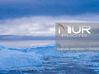 The Ilulissat Icefjord, also known as Sermeq Kujalleq, is draining approximately 7% of Greenland's ice sheet in Ilulissat, Greenland, on Jun...