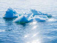 The Ilulissat Icefjord, also known as Sermeq Kujalleq, is draining approximately 7% of Greenland's ice sheet in Ilulissat, Greenland, on Jun...