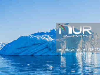 The Ilulissat Icefjord, also known as Sermeq Kujalleq, is draining approximately 7% of Greenland's ice sheet in Ilulissat, Greenland, on Jun...