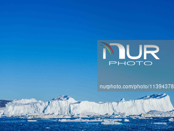 The Ilulissat Icefjord, also known as Sermeq Kujalleq, is draining approximately 7% of Greenland's ice sheet in Ilulissat, Greenland, on Jun...