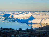 The Ilulissat Icefjord, also known as Sermeq Kujalleq, is draining approximately 7% of Greenland's ice sheet in Ilulissat, Greenland, on Jun...