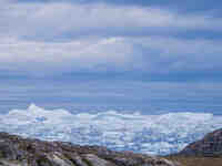 The Ilulissat Icefjord, also known as Sermeq Kujalleq, is draining approximately 7% of Greenland's ice sheet in Ilulissat, Greenland, on Jun...