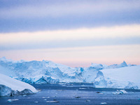 The Ilulissat Icefjord, also known as Sermeq Kujalleq, is draining approximately 7% of Greenland's ice sheet in Ilulissat, Greenland, on Jun...