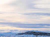 The Ilulissat Icefjord, also known as Sermeq Kujalleq, is draining approximately 7% of Greenland's ice sheet in Ilulissat, Greenland, on Jul...