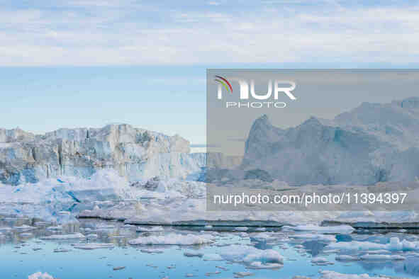 The Ilulissat Icefjord, also known as Sermeq Kujalleq, is draining approximately 7% of Greenland's ice sheet in Ilulissat, Greenland, on Jul...