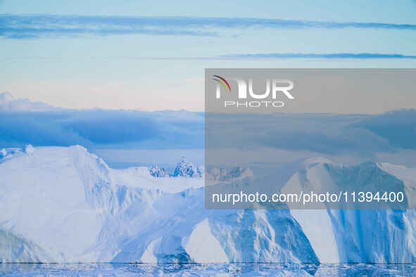 The Ilulissat Icefjord, also known as Sermeq Kujalleq, is draining approximately 7% of Greenland's ice sheet in Ilulissat, Greenland, on Jul...