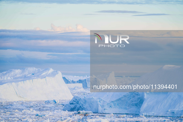 The Ilulissat Icefjord, also known as Sermeq Kujalleq, is draining approximately 7% of Greenland's ice sheet in Ilulissat, Greenland, on Jul...