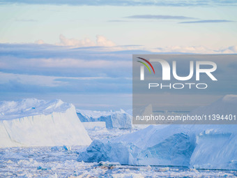 The Ilulissat Icefjord, also known as Sermeq Kujalleq, is draining approximately 7% of Greenland's ice sheet in Ilulissat, Greenland, on Jul...