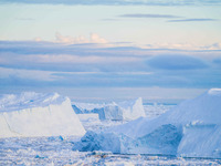 The Ilulissat Icefjord, also known as Sermeq Kujalleq, is draining approximately 7% of Greenland's ice sheet in Ilulissat, Greenland, on Jul...