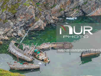 A shipwreck is occurring in Ilulissat, Greenland, on July 2, 2024. (