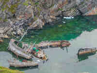 A shipwreck is occurring in Ilulissat, Greenland, on July 2, 2024. (