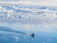 The Ilulissat Icefjord, also known as Sermeq Kujalleq, is draining approximately 7% of Greenland's ice sheet in Ilulissat, Greenland, on Jun...