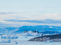 The Ilulissat Icefjord, also known as Sermeq Kujalleq, is draining approximately 7% of Greenland's ice sheet in Ilulissat, Greenland, on Jul...